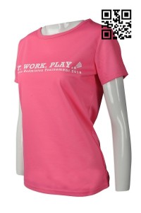 T714 製作女裝T恤款式   訂做LOGOT恤款式    自訂T恤款式   T恤製造商    粉紅色